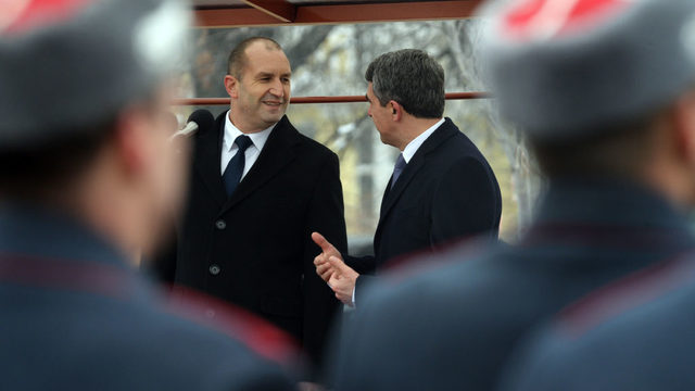 President Radev (on the left) won the elections with radical ideas, but is now а more than moderate head of state