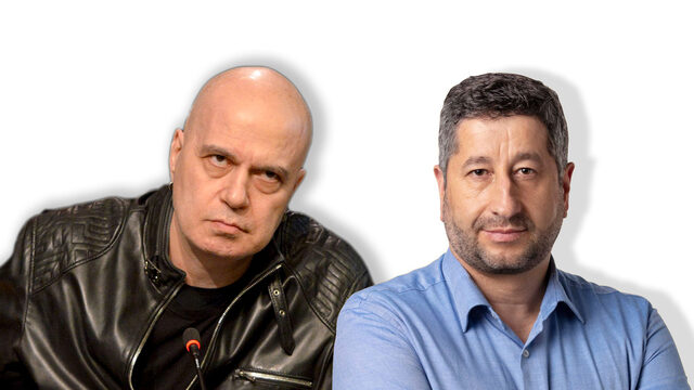 On Sunday, Slavi Trifonov (left) attacked DemBG leader Hristo Ivanov, blaming him for trying to mess with TISP's nominations for cabinet