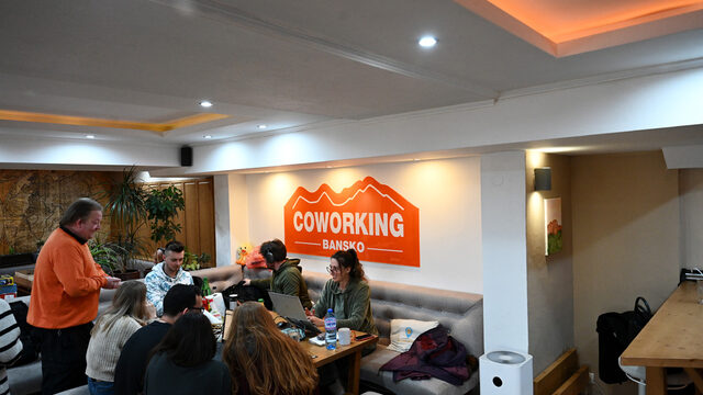 Members can work in a coffee shop inspired area, where they can talk to each other freely