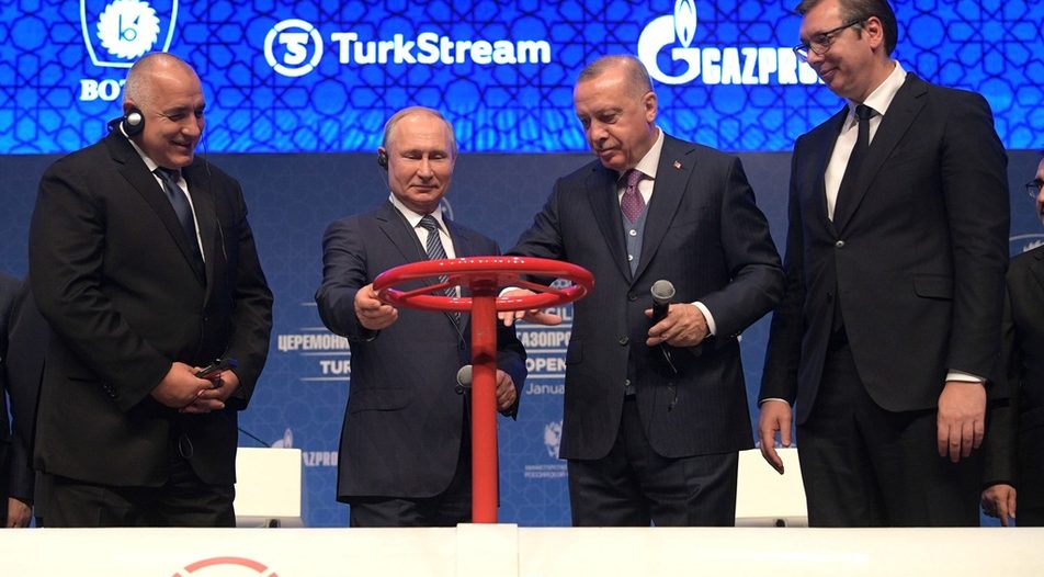 Once upon a time: the Bulgarian PM (on the left) Boyko Borissov smiles at the launch of "TurkStream". It is, said Borissov, the moment of "energy independence'