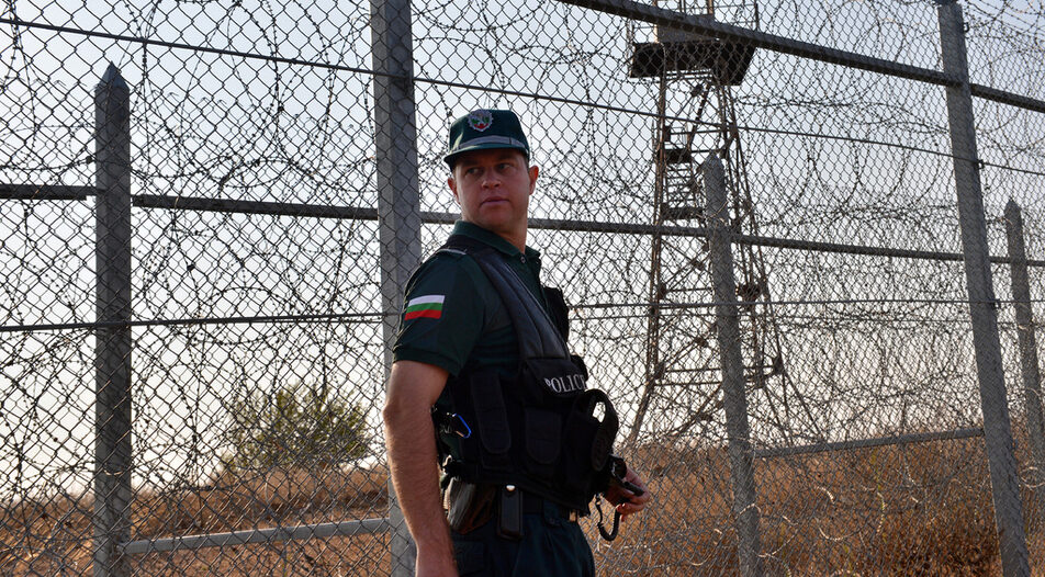 The border fence near Lesovo border crossing in Southeastern Bulgaria