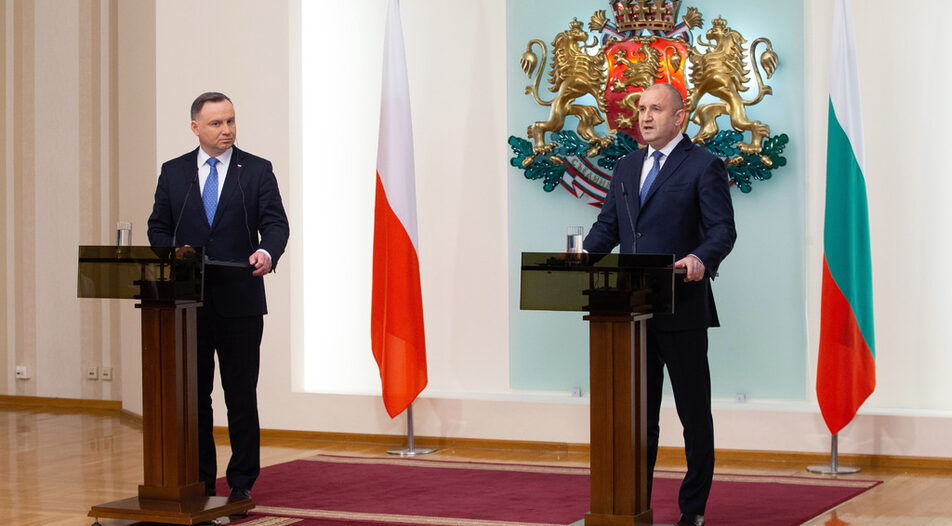 Bulgarian President Rumen Radev (right) met with his Polish colleague Andrzej Duda